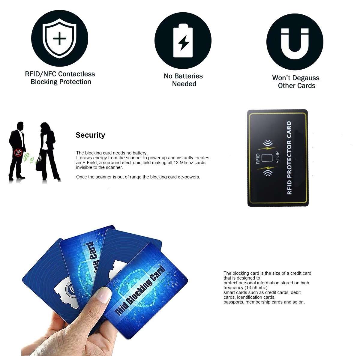 Custom Anti Skimming Secure Payment RFID Blocker / Debit & Credit